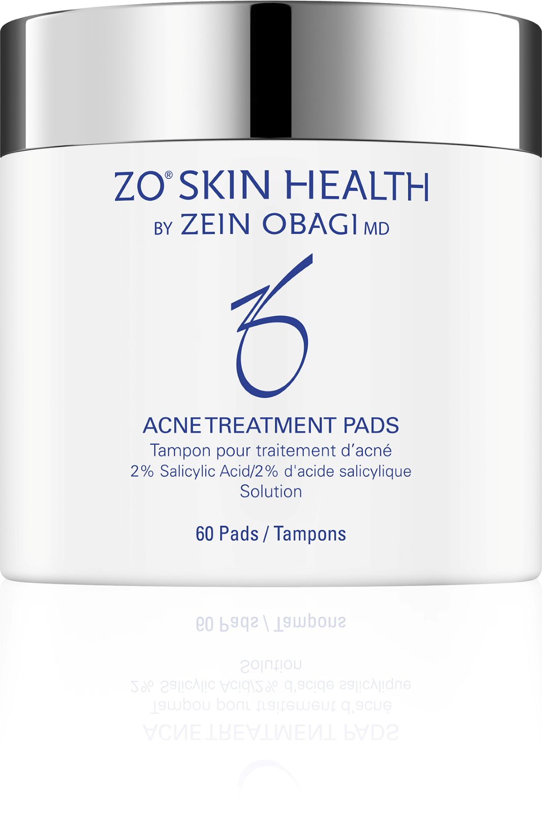ZO Skin Health Acne Treatment Pads packaging on a white background